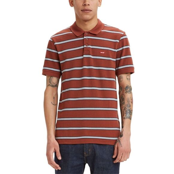 Levi's Men's Housemark Polo Shirt - Grounded Cinnamon Stick Blue Size S - Picture 1 of 3
